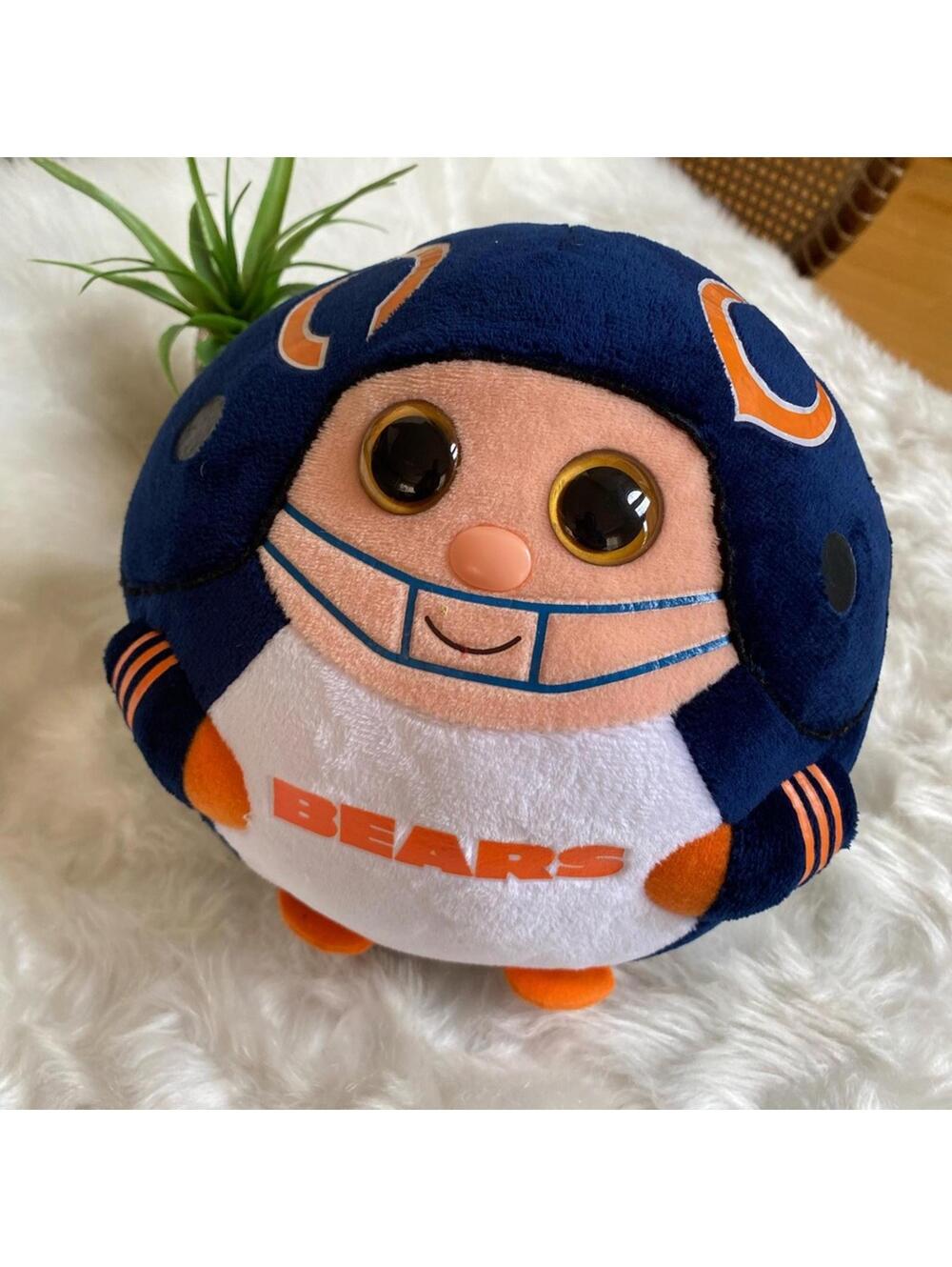 Chicago Bears Plush Stuffed Toy with Football Helmet